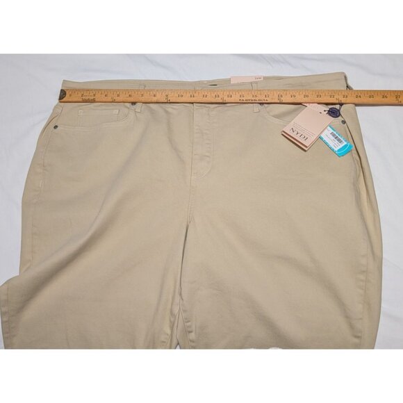 NYDJ Marilyn Crop Cuff Pant Beige 24W Straight Fit Lift Tuck Cool Embrace Denim - Picture 14 of 16